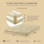 Hercules 8 Inch High Profile Foundation Mattress Box Spring Replacement, King