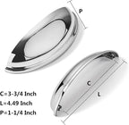 khtumeware 10 Pack 3-3/4" Drawer Pulls Polished Chrome Cabinet Cup Pulls Kitchen Hardware Cabinet Handles Drawer Handles Knobs 3-3/4 inch Hole Center