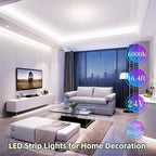 White Led Strip Lights for Bedroom Small Dimmable LED Lights Strip 16.4ft Super Bright Flexible LED Tape Lights Rope Light for for Room Home Decor Luces Leds for Living Room Kitchen Vanity Mirror