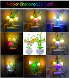 AUSAYE 2 Pack LED Sensor Night Light Plug-in NightLight Color Changing Lamp Mushroom Decor, Mini Cute Night Lights for Kids Adults Bedroom,Toilet, Bathroom, Stairs, Kitchen, Hallway