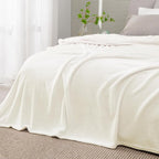 BEDELITE Fleece Blanket Full Size Cream Throw Blankets for Couch & Bed, Luxury Plush Cozy Fuzzy Blanket 84x90 inches, Super Soft Warm Lightweight Throw Blanket for Travel Camping