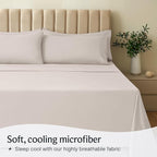 LuxClub 4 PC Sheet Set Bed Sheets Deep Pockets 16" Eco Friendly Wrinkle Free Cooling Machine Washable Hotel Bedding Silky Soft - Linen California King