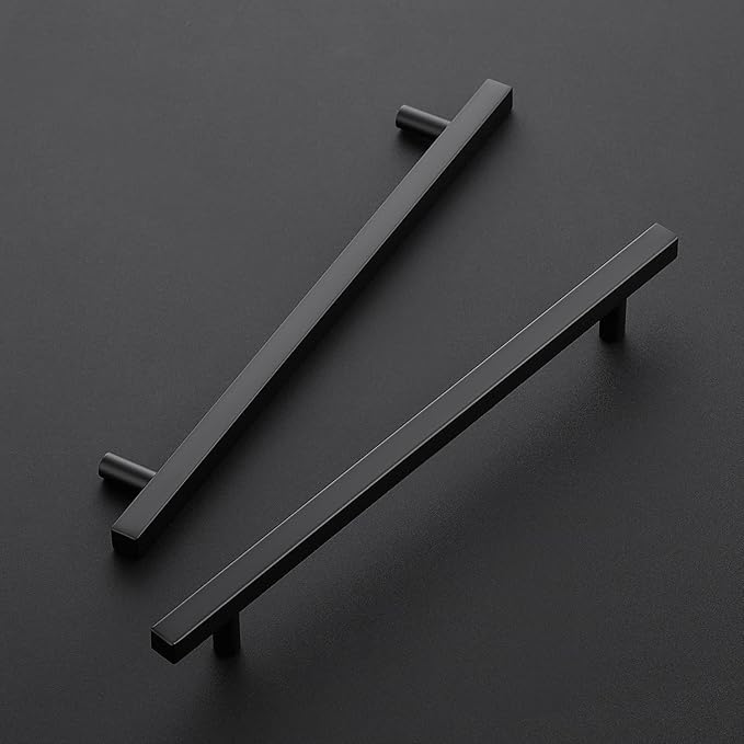 Ravinte Black Cabinet Handles 20 Pack 8-4/5 inch Matte Black Square Cabinet Pulls Kitchen Hardware 11-3/10 inch Overall Length Kitchen Drawer Pulls