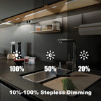 6 Pcs 12 Inch Under Cabinet Lighting Plug-in, Black Shell, Cold White 6000K, Dimmable LED Cabinet Lights with Memory Function, Linkable LED Under Counter Lights for Kitchen, Shelf, Workbench, Cupboard
