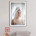 Fab Glass and Mirror LED Lighted Bathroom Mirror 20 x 30 Inch, Black Framed Wall Mounted Dimmable Vanity Mirror, Anti-Fog Touch Sensor, Adjustable Color Warm/White/Natural