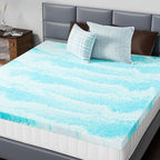 DUMOS Mattress Toppers Memory Foam Twin XL, 2 Inch Thick Bed Topper Pad Cooling Gel Infused Soft Comfy Padding Breathable for Sleeper Sofa Couch RV Camper, CertiPUR-US Certified, Blue