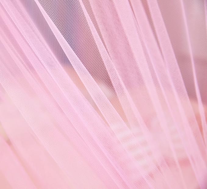 Mengersi Rainbow Canopy Bed Curtains with Lights -Bed Canopy for Girls - Bed Drapes Netting- Bedroom Decoration Accessories,California King