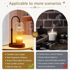 Candle Warmer Lamp Electric Timer - Candles Height Adjustable Dimmable Warmers Scented Flower Lamps No Flame Heat Warm Melt Wax Jar Modern Home Decor Table Lights for Home Living Bedroom
