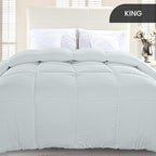 Utopia Bedding Comforter Duvet Insert, Quilted Comforter with Corner Tabs, Box Stitched Down Alternative Comforters King Size (Light Grey)