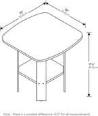 Furinno SIMPLE DESIGN Side Table, 2-Tier End Table, Open Shelves Night Stand, Bedside Table, for Living Room, Bedroom, Columbia Walnut