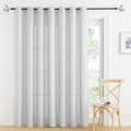 RYB HOME Natural Linen Curtains - Light Filtering Sheer Drapes Wrinkle Resistant Panels for Bathroom Laundry Room Farmhouse Elegant Window Decor, Dove Grey, W 60 x L 84, 1 Pc
