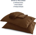 Bedsure California King Sheet Sets, Cooling Sheets for Hot Sleepers, Rayon Derived from Bamboo, Breathable & Soft, Deep Pocket Up to 16 Inches, Hotel Luxury Silky Bedding, Brown