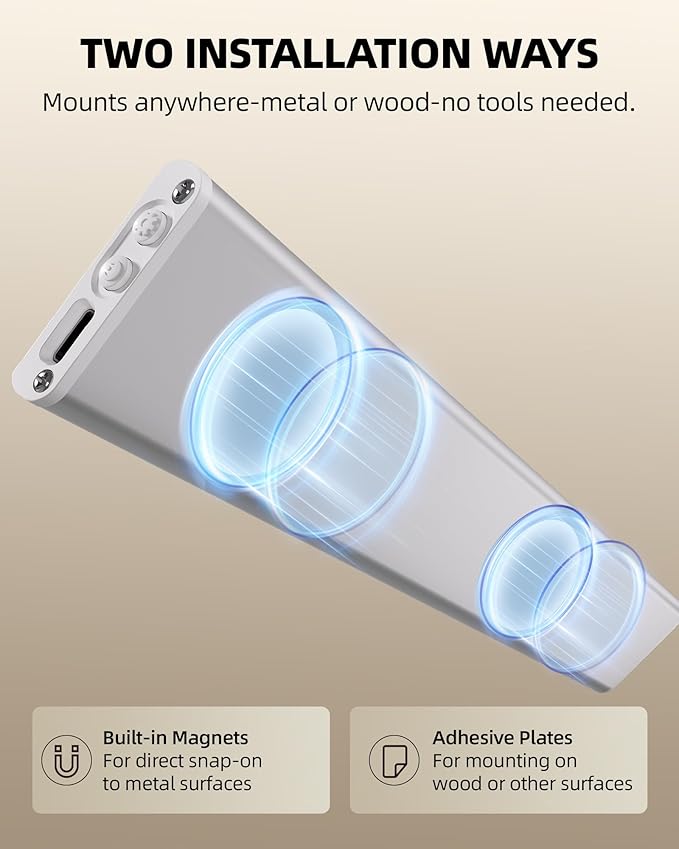 Under Cabinet Lighting Wireless,Rechargeable Battery Motion Sensor Light Indoor,LED Closet Lights USB Charging,3 Color Dimmable Under Cabinet Lights for Kitchen, Cabinet, Wardrobe (3 Pcs) 8inch