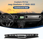 Dashboard Cover Mat Custom Fit for Jeep Gladiator JT 2020 2021 2022 2023 2024 Dash Cover Nonslip Dash Mat Protector Sunshade No Glare Black