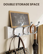 AMADA HOMEFURNISHING Coat Rack Wall Mount 2 Pack, Wall Hooks for Coats, Hats - White