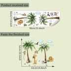 Jungle Animal Wall Stickers Forest Safari Wall Decals Kid Room Nursery Baby Bedroom Décor (Brown Tung Tree Toucan)