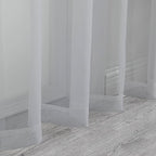 Chyhomenyc Light Grey Sheer Curtains 72 Inch Length 2 Panels, Light Filtering Soft Airy Rod Pocket Voile Window Curtain Drapes for French Door Bedroom Living Room, Each 42Wx72L Inches