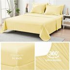 HYMOKEGE Yellow Full Size Comforter Sets Seersucker 7 Pieces, All Season Luxury Bed in a Bag for Bedroom, Bedding Set with Comforter, Sheets, Pillowcases & Shams