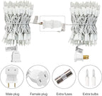 LIDORE Super Bright Clear Mini Christmas Tree String Lights, Gift for Decoration, 21.45FT 100 Count Bulbs with White Cord, UL Listed Indoor Outdoor Lighting for Holiday (White Cable, 1-Pack)