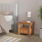 SIMPLIHOME Warm Shaker Solid Wood 20 inch Wide Rectangle Transitional End Side Table in Light Golden Brown for The Living Room and Bedroom