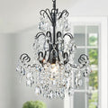 WUZUPS Crystal Chandelier 1-Light Pendant Ceiling Light Modern Lighting Fixture for Bedroom Hallway Bar Kitchen Bathroom, H 15.7" x W 13.8", E12 Base, Black