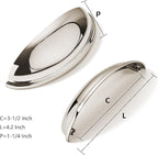 khtumeware 10 Pack 3-1/2" Drawer Pulls Polished Nickel Cabinet Cup Pulls Kitchen Hardware Cabinet Handles Drawer Handles Knobs 3.5 inch Hole Center