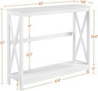 Yaheetech Wood Entryway Table, Console Table for Entryway, 2-Tier Sofa Table Accent Table w/Storage Shelf for Living Room, Hall, Foyer, White