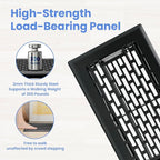 4x8 Inches 2 Pack Heavy Duty Walkable Floor Register - Easy Adjust Air Supply Lever Decorative Floor Vent Covers, Boston Design Vent Covers for Home - Matte Black