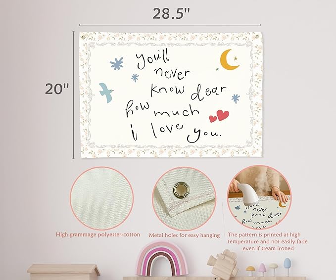 Nursery Rectangular Canvas Banner-Boho Flag Wall Decor for Toddler Boy Girl Kids,Baby Room Above Crib Bedroom Playroom Reading Room Decor-Baby Shower Birthday Christmas Gift-You'll Never Know Dear