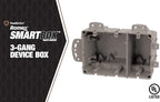 Southwire MSBMMT3G 3 Gang Multi Mount Device Box with Depth Adjustable; Heavy Duty 42lb; Gray