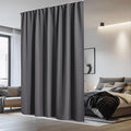 NICETOWN Sliding Door Curtain with Adjustable Ceiling Track, W100 Room Divider Curtain for Living Room/Office/Hospital Privacy, No Light Leakage Drape Easy Installation, 1 Panel, W100 xL96, Grey