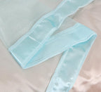 Mengersi 4 Corners Post Canopy Bed Curtains for Girls,Bed Canopy Royal Luxurious Cozy Drape Netting - Cute Princess Bedroom Decoration Accessories (Twin, Sky Blue)