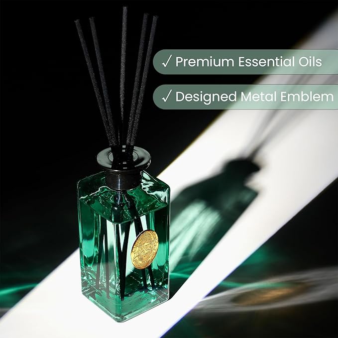 M&SENSE 10.14 oz Large Reed Diffuser Set | Linen Breeze Scent Oil Diffuser with Sticks | Hotel Collection Non-Toxic Essential Oil |for Bedroom Bathroom Living Room