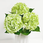 Real Touch Green Hydrangea Artificial Flowers with Stems, Fake Silk Flowers for Outdoors, 3 Pcs Artificial Flowers for Home Decor Wedding Bouquets Centerpieces Vase