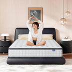 Vesgantti Queen Mattresses 12 Inch Hybrid Pillow Top Queen Size Mattress in a Box, Memory Foam and Pocket Coil Innerspring Mattresses, Cooling & Silent Sleep, Pressure Relief, Medium Feel