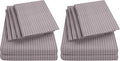 Twin Size Bed Sheets - 4 Piece 1500 Supreme Collection Fine Brushed Microfiber Deep Pocket Twin Sheet Set Bedding - 1 Extra Pillow Cases, Great Value, Twin, Pinstripe Gray (Pack of 2)