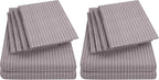 Twin Size Bed Sheets - 4 Piece 1500 Supreme Collection Fine Brushed Microfiber Deep Pocket Twin Sheet Set Bedding - 1 Extra Pillow Cases, Great Value, Twin, Pinstripe Gray (Pack of 2)