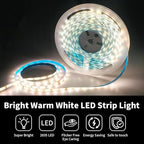 iNextStation 32.8ft/10M Warm White LED Strip Light, 24V 2835 SMD 600 LEDs Flexible Cuttable Waterproof LED Tape Light for Bedroom Kitchen Cabinet Wardrobe TV (Power Adapter not Included)