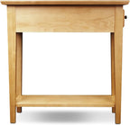 Leick Home Teegan End Table, Solid Wood, 1 Storage Drawer, Bottom Display Shelf, Narrow, Easy-Assembly, For Living Room/Bedroom, Desert Sand, 24 in L x 10 in W x 24 in H, 10071-DS