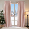 Lazzzy Velvet Blackout Curtains Thermal Insulated Room Window Drapes Super Soft Luxury Curtains for Living Room Bedroom Rod Pocket 2 Panels, Dusty Pink, 52" W x 120" L