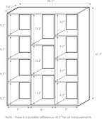 Furinno LUDER Book Shelf, 11-Cube Bookshelf, Reversible Bookcase, 9.4" x 29.1" x 41.7", for Living Room, Bedroom, Home Office, White