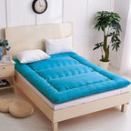 Japanese Floor Mattress Futon Mattress, Thicken Tatami Mat Sleeping Pad Foldable Roll Up Mattress Boys Girls Dormitory Mattress Pad Kids Floor Lounger Bed Couches and Sofas, Turquoise, Twin Size