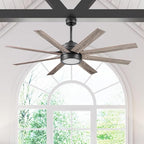 Honeywell Ceiling Fans Xerxes Modern 62 Inch Ceiling Fan with Light, Remote Control Fan, LED Indoor Fan with 8 Blades, Dark Elm and Rough Pine Blade Finish Options, Bronze (50609-01)