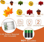 TURNMEON Thanksgiving Decorations 30LED/10Ft 3D Pumpkin Lights Thanksgiving Decor for Home, 3 in 1 Battery Powered Fall Lights Pumpkin Decor, Fall Garland Autumn Indoor Outdoor Halloween Christmas