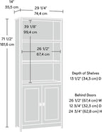 Sauder Cottage Road Book Shelf, Bookshelf with Storage, Library Bookcase with Doors and Adjustable Shelves, in Mystic Oak Finish