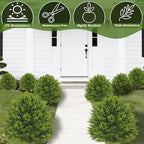 2 Pack 24”Artificial Topiary Ball Tree with Spike Soft Cypress Realistic Faux Cedar Pines Christmas Trees UV Rated Fake Shrubs for Christmas Pot Fillers Front Door Porch Indoor Outdoor Xmas Decor