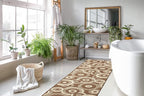 Custom Length Cut to Size Modern Farmhouse Carpet Runner Rug for Hallways, Non Slip Rubber Backed, 31 inch Wide X Customized Length, Geo Brown, 31 inch X 16 feet