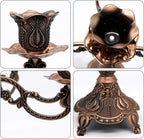 Metal Candelabra 5-Candle 10.1 Inch Tall Candle Holder Stick for Home Wedding Event and Party Festival,Red Bronze