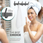 Matte Black Coat Rack Wall Mount – 15 Inch Stainless Steel Hook Rail with 5 Double Coat Hooks – Wall Mounted Entryway Organizer for Coats, Hats, Bags, Towels, Robes, Closet or Bathroom - 2 Pack