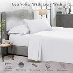 California Design Den 2-Pack Sheet Sets King Size - 400 Thread Count 100% Cotton Sateen - Extra Soft, Breathable & Cooling Sheets, Wrinkle Resistant, 2 Sets of Deep Pocket Bed Sheets - Bright White